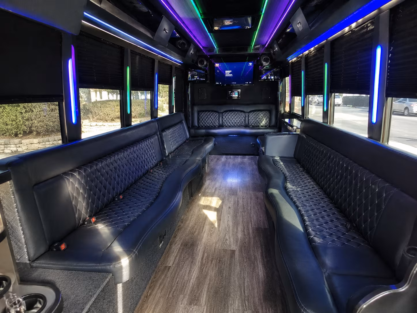 compton 15 passenger party bus interior