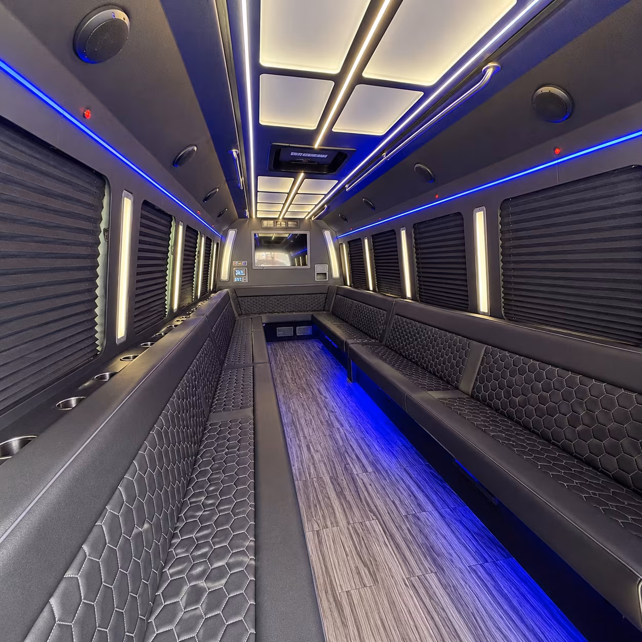 compton 30 passenger party bus interior