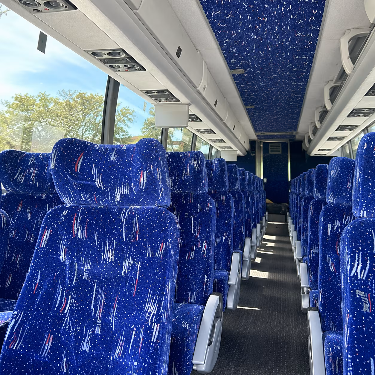 compton charter bus rental interior