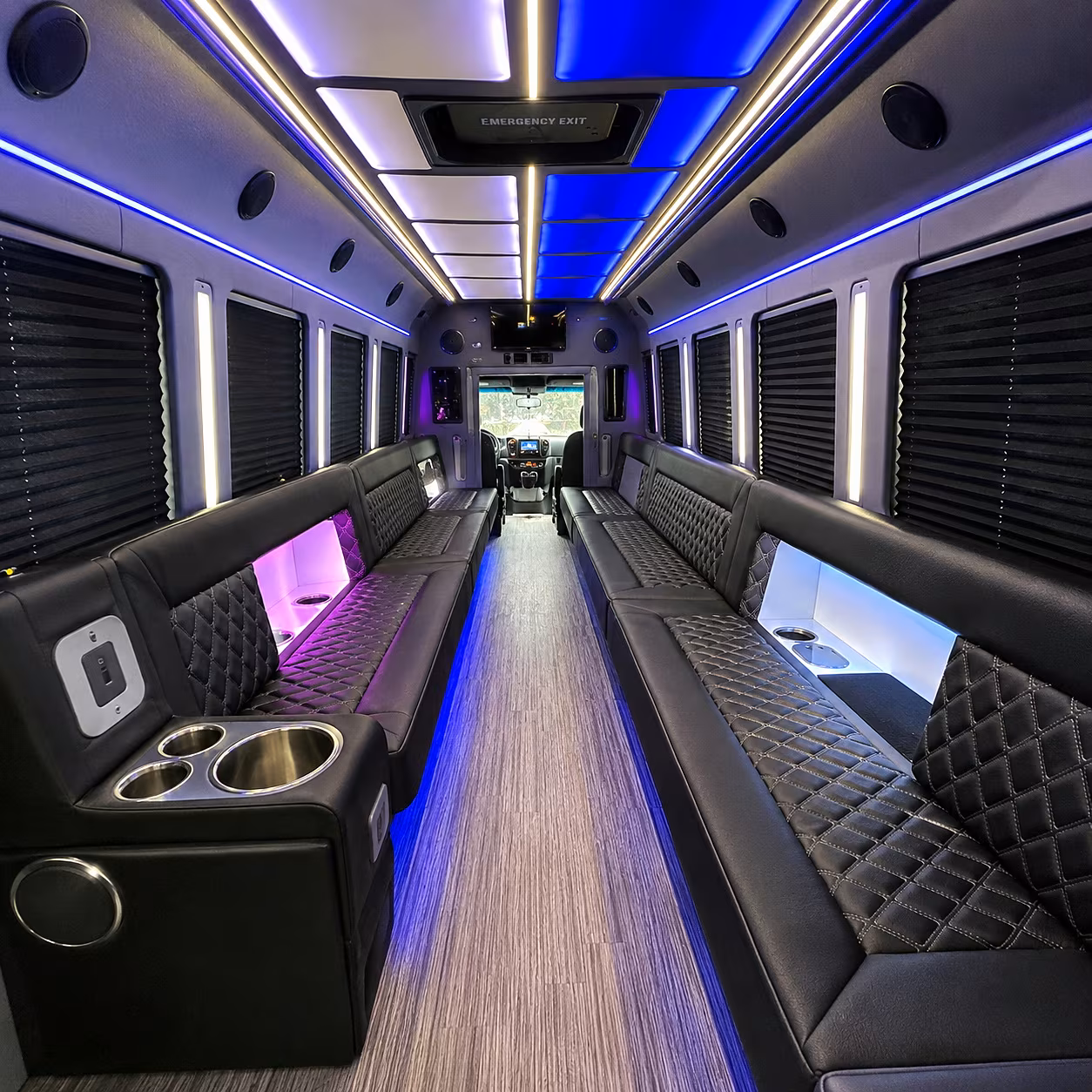 compton party bus rental interior